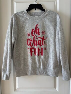 Women’s Oh What Fun Heather Grey Graphic Sweatshirt Medium